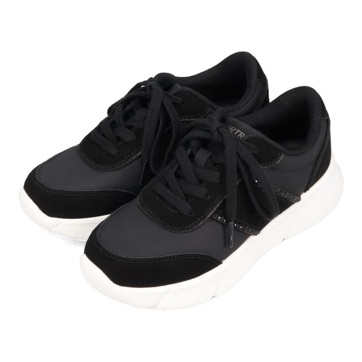 ブラック | ビジュー×配色パーツ厚底スニーカー/OT3768 | ORiental TRaffic