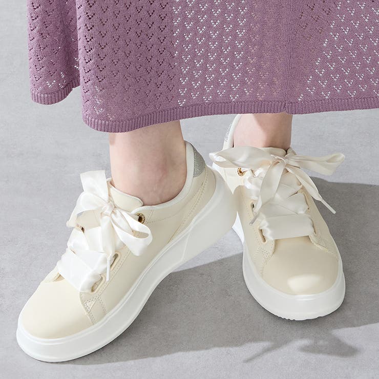 ベージュ | サテンリボンコートソールスニーカー/OT3771 | ORiental TRaffic