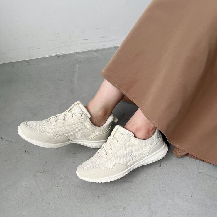 ベージュ | ハンズフリー【瞬間フィット】ゴムシューレーススニーカー/OT3786 | ORiental TRaffic