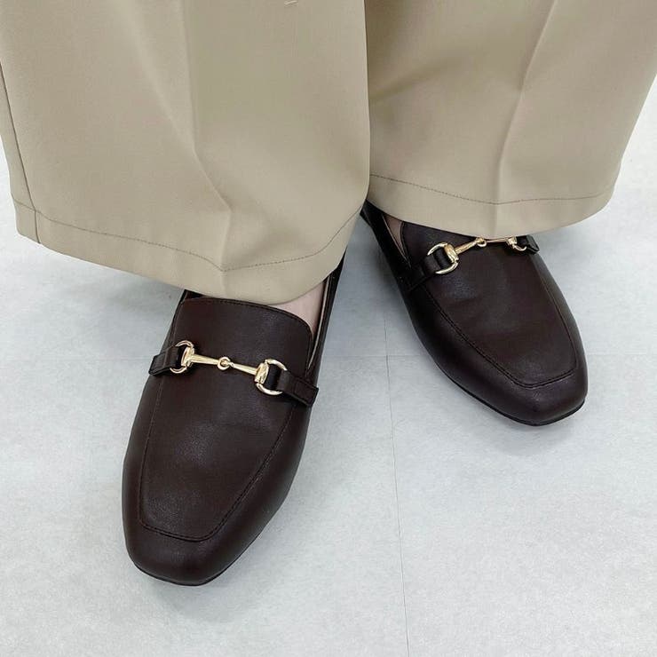スクエアトゥビットモチーフローファー[品番：ORTS0003920
