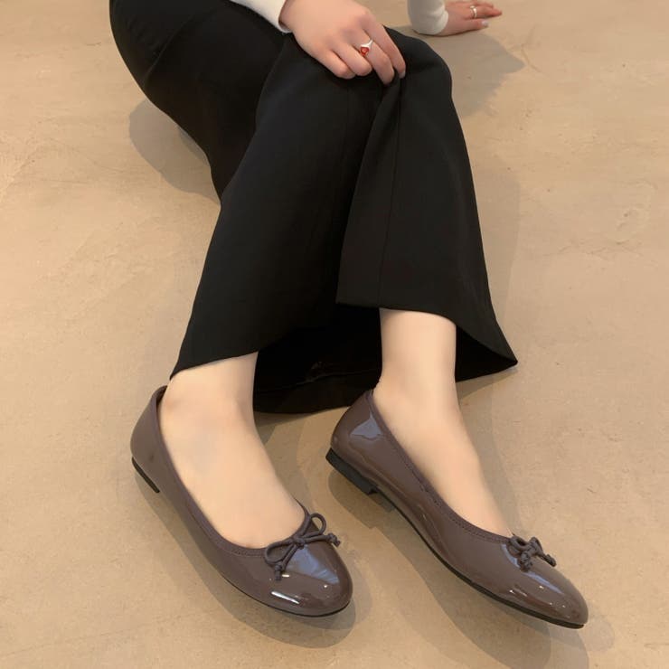 美品オッフェン パールのバレエシューズ40 scallop pearls pattern / BLACK | Offen
