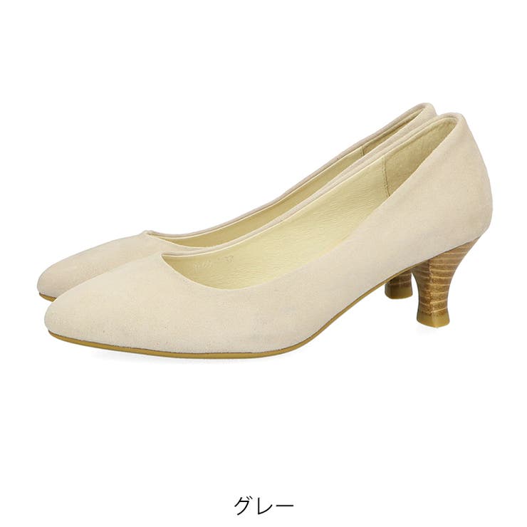 グレー | 《オリエンタルトラフィック》本革スエードミドルヒールパンプス/R-6003 | ORiental TRaffic