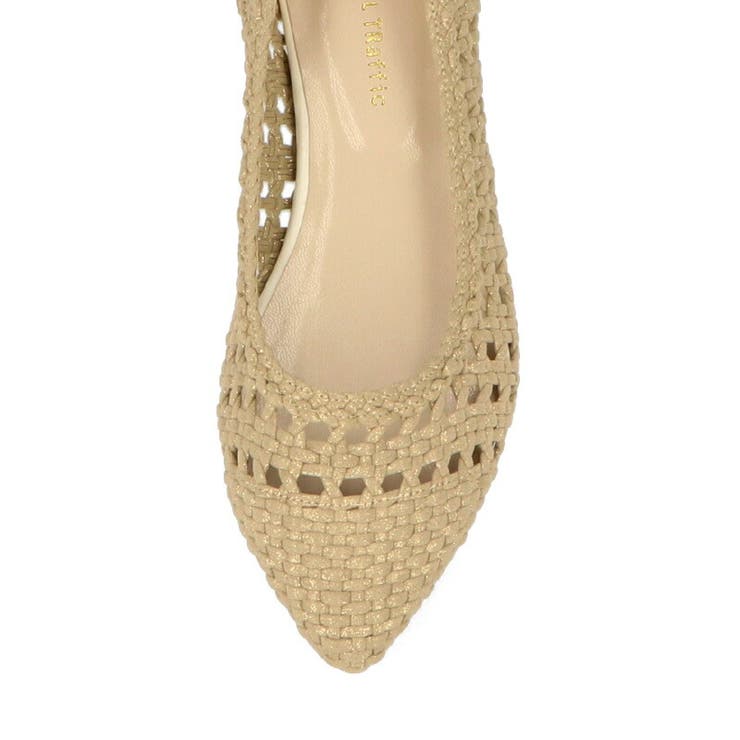 メッシュフラットパンプス