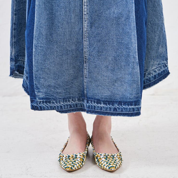 メッシュフラットパンプス