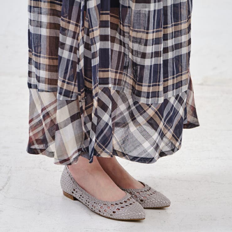 メッシュフラットパンプス