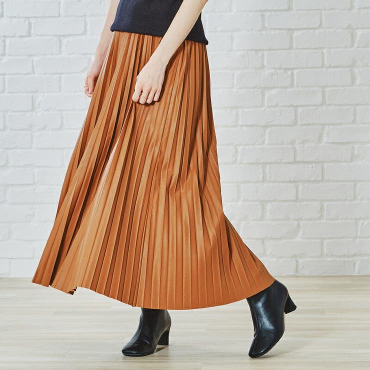 フェイクレザープリーツスカート《acro》アクロ[品番：ORTS0003354