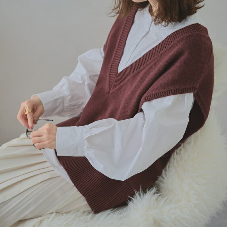 ディープVネックオーバーニットベスト/AC1158 acro アクロ | ORiental TRaffic | 詳細画像9 