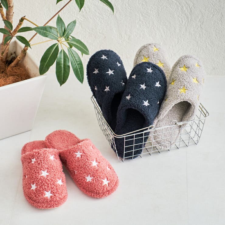 オリエンタルトラフィック》バイカラー星柄刺繍ルームシューズ/G