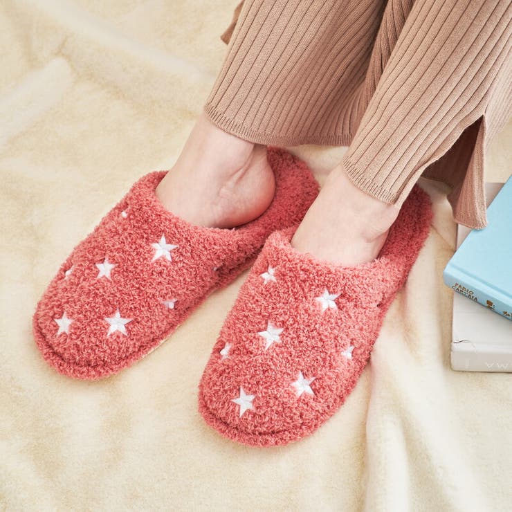 オリエンタルトラフィック》バイカラー星柄刺繍ルームシューズ/G