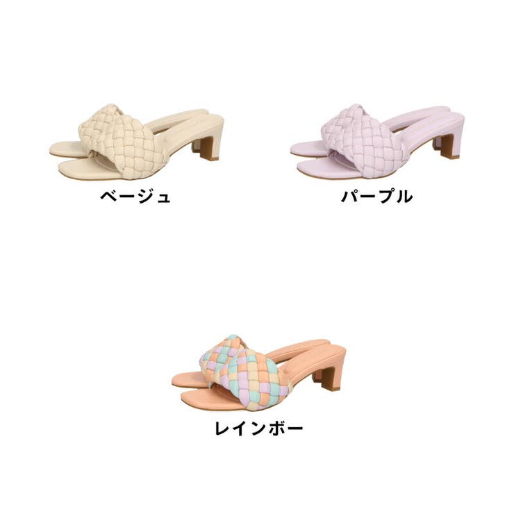 パープル】編み込みミュールサンダル[品番：ORTS0003869]｜ORiental