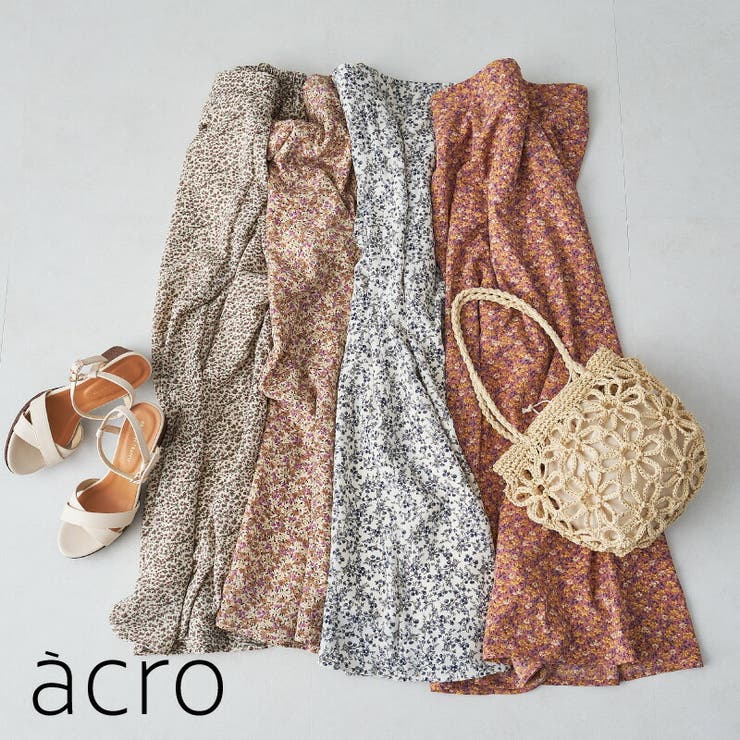 小花柄マーメイドナロースカート《acro》アクロ[品番：ORTS0003280
