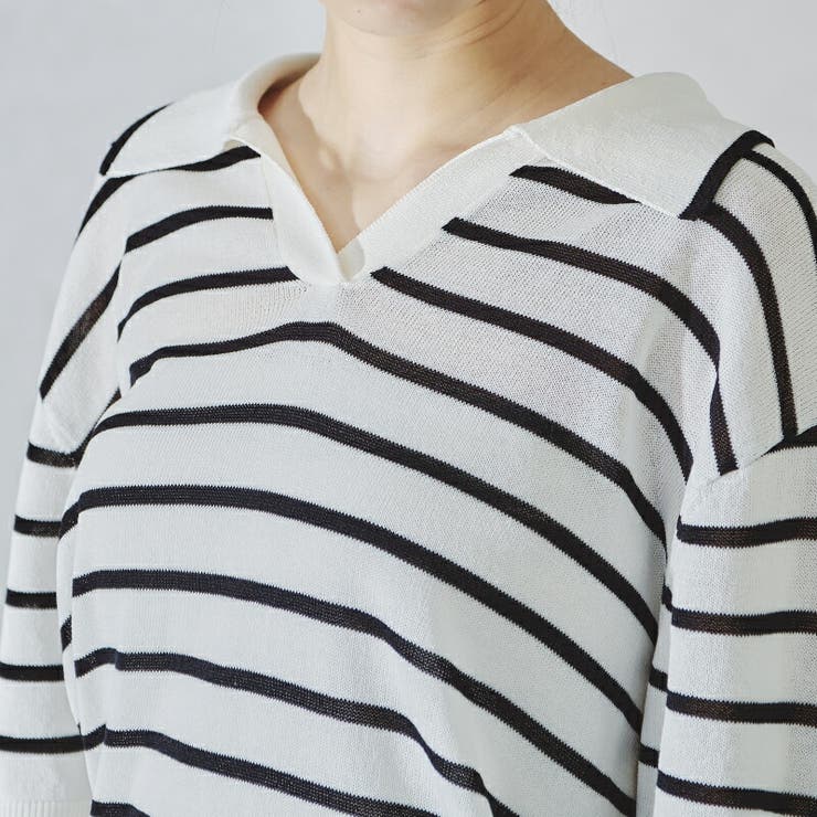 ボーダースキッパーネックポロニット《acro》アクロ | ORiental TRaffic | 詳細画像3 