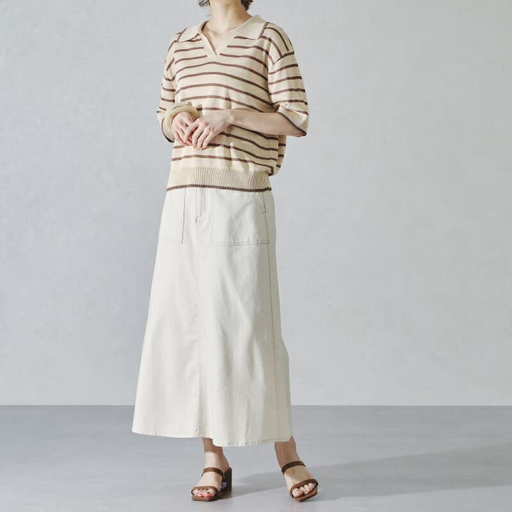 ボーダースキッパーネックポロニット《acro》アクロ | ORiental TRaffic | 詳細画像10 