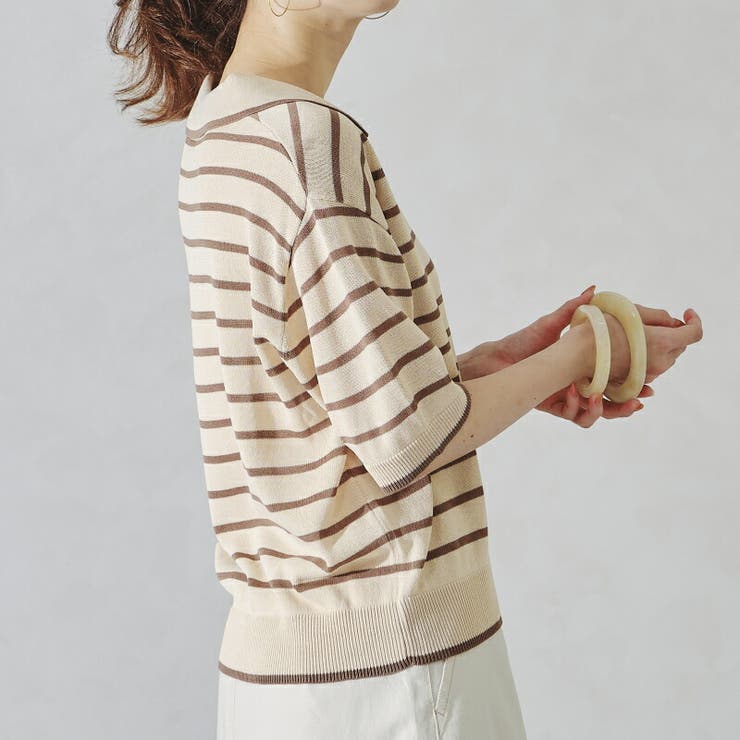 ボーダースキッパーネックポロニット《acro》アクロ | ORiental TRaffic | 詳細画像9 