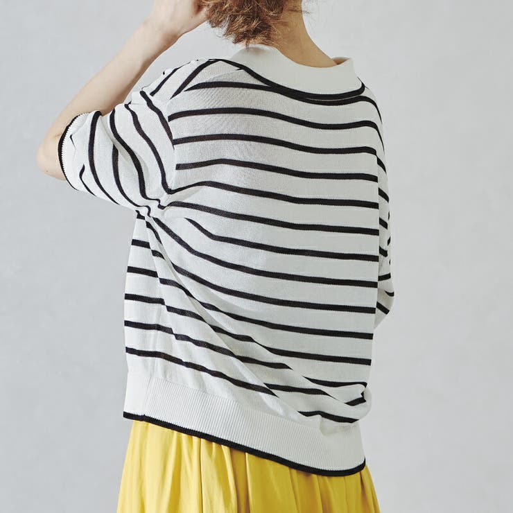 ボーダースキッパーネックポロニット《acro》アクロ | ORiental TRaffic | 詳細画像6 