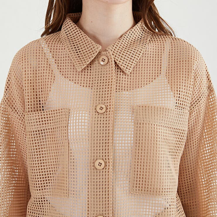 《acro》アクロ メッシュクロップドシャツ | ORiental TRaffic | 詳細画像3 