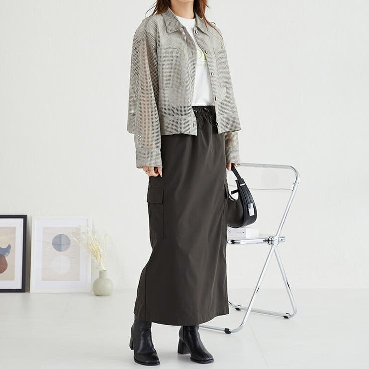 《acro》アクロ メッシュクロップドシャツ | ORiental TRaffic | 詳細画像15 