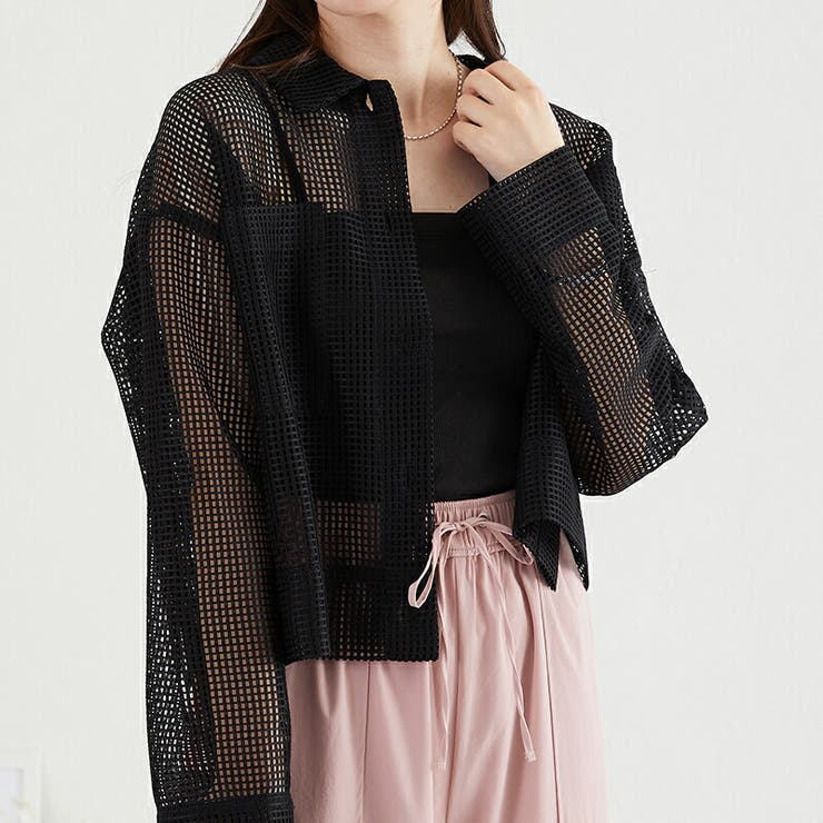 《acro》アクロ メッシュクロップドシャツ | ORiental TRaffic | 詳細画像11 