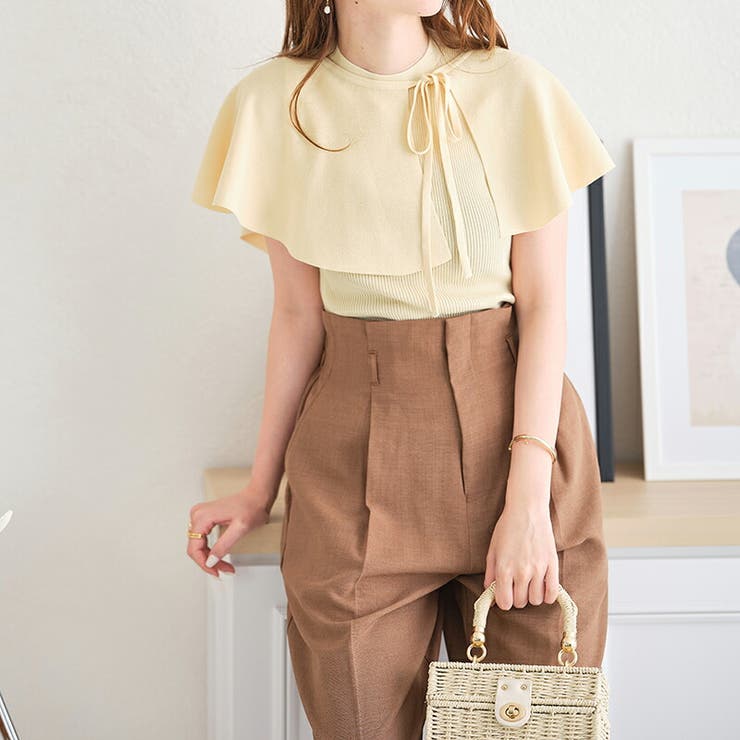 アイボリー | マルチWAYケープ付きニットプルオーバー | ORiental TRaffic