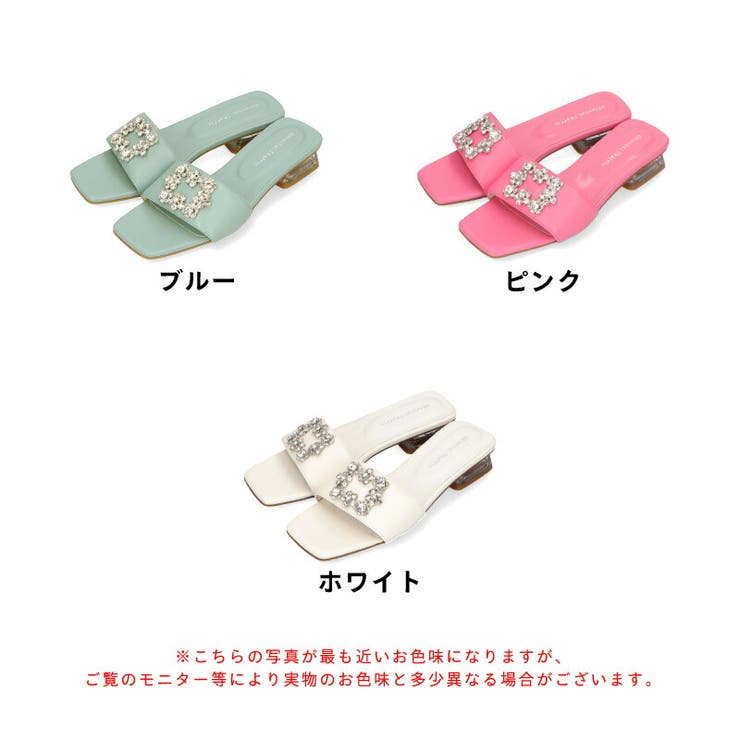 ビジューモチーフクリアヒールサンダル/31232[品番：ORTS0004138