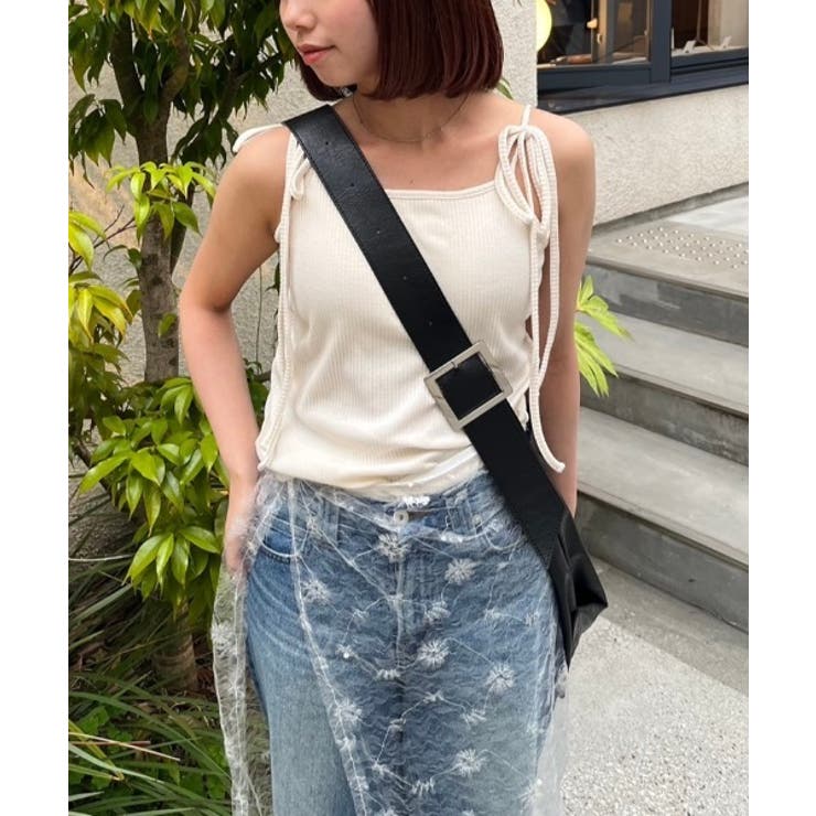 nemne store リボンビスチェシャツ セール】【2点セット】アソートかぎ針ビスチェ＋Tシャツセット