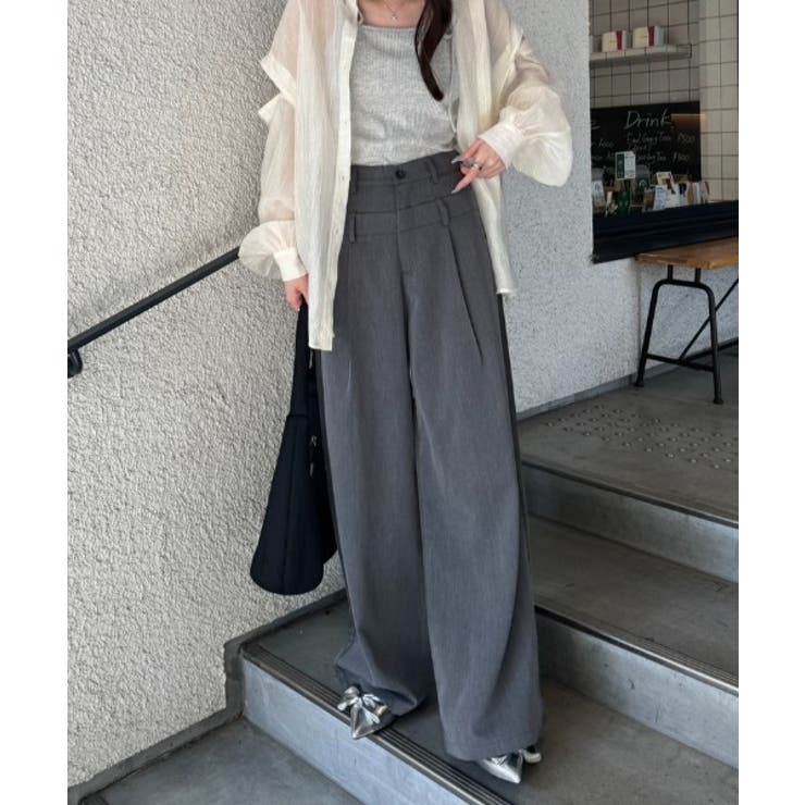 いま人気のアイテム Delfy》ダブルウェストスラックス[品番：ORYW0000016]｜nemne パンツ