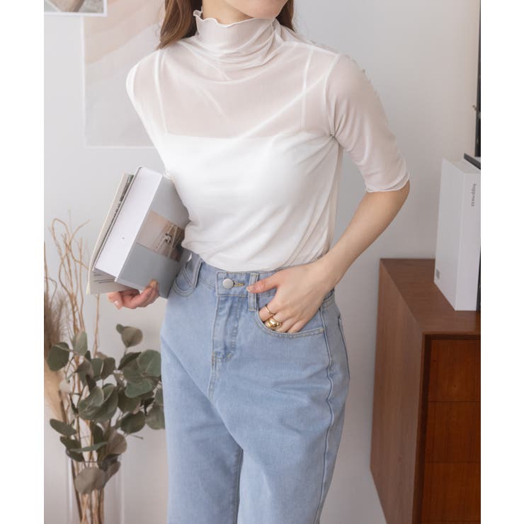 カップ付きベアトップキャミソール ノースリーブ ショート丈