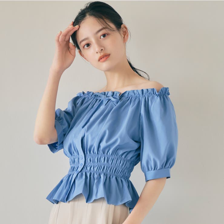 ウェストシャーリングオフショルダー ブラウス 品番 Orgw Ada エイダ のレディースファッション通販 Shoplist ショップリスト