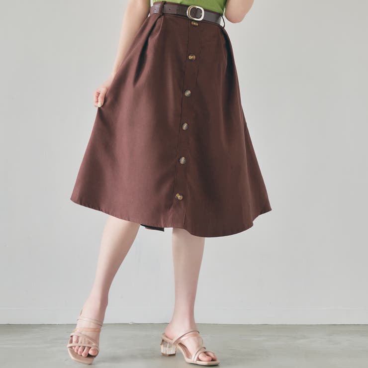 ベルト付きフロントボタンフレアスカート 品番 Orgw Ada エイダ のレディースファッション通販 Shoplist ショップリスト