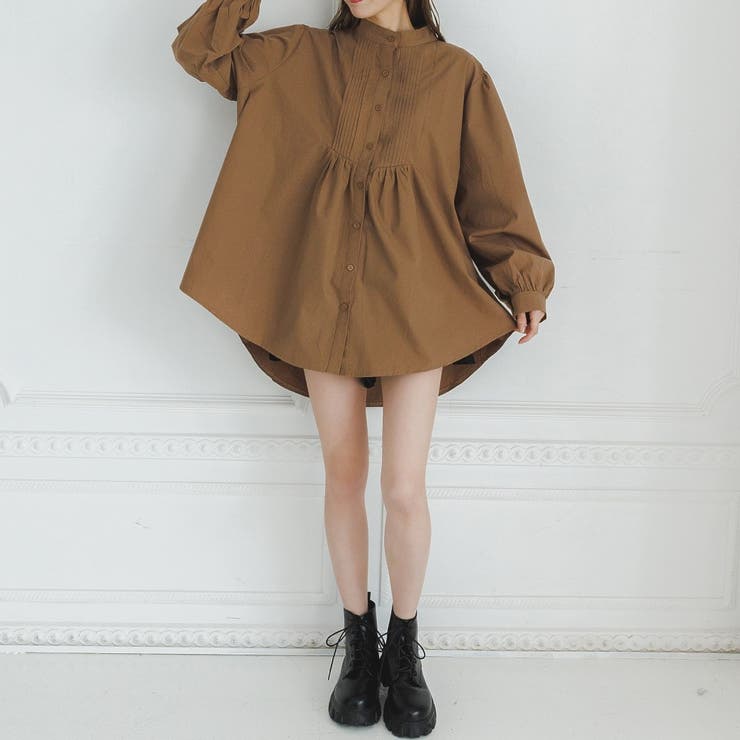 小さいサイズ/洗濯機で洗える】ピンタックデザインチュニック