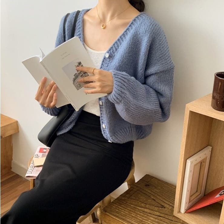 ボリュームローゲージカーディガン オーバーサイズ ゆったり | Ada. | 詳細画像12 