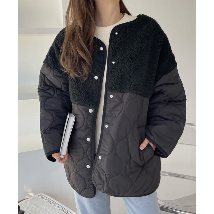 ボア切り替え キルティング ブルゾン[品番：ORGW0008572]｜Ada