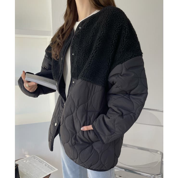 【美品Pal'las Palace】キルティング切替ブルゾン　ダウンジャケット phenix（プラスフェニックス） QUILTING DOWN JACKET キルティング