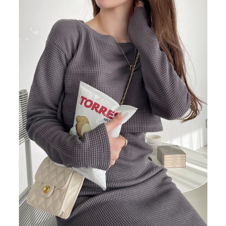 2pcs ワッフル ワンピース[品番：ORGW0008624]｜Ada.（エイダ）の