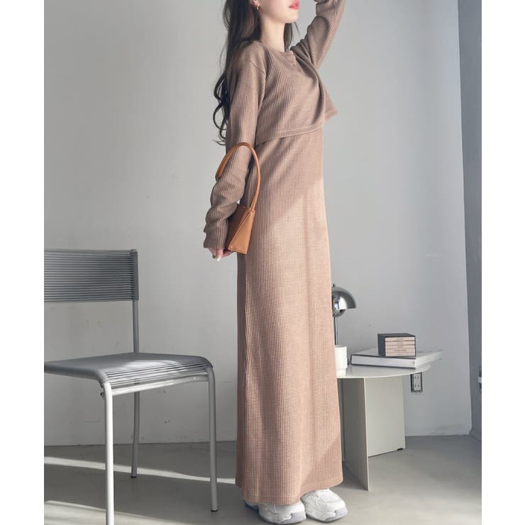 専用✨新品タグ付き✨AULA AILA ワッフル　ロングワンピース フード 2pcs ワッフル ワンピース[品番：ORGW0008624]｜Ada.（エイダ）の