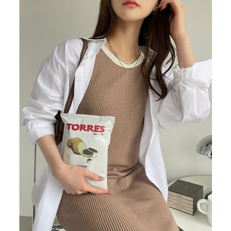 バイカラーデザイン アメスリ ワッフル ワンピース | Ada. | 詳細画像19 