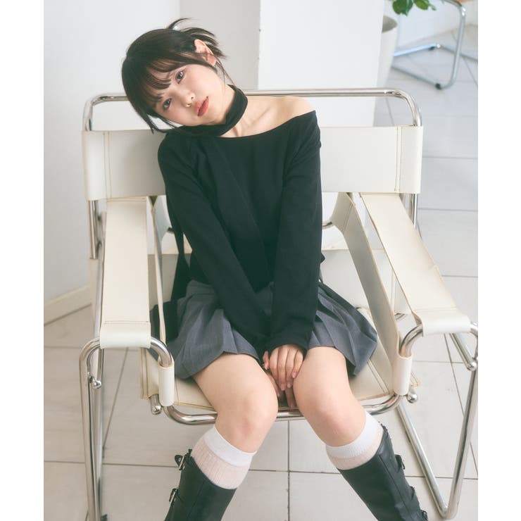 マフラー付き ボートネック カットソー | Ada. | 詳細画像13