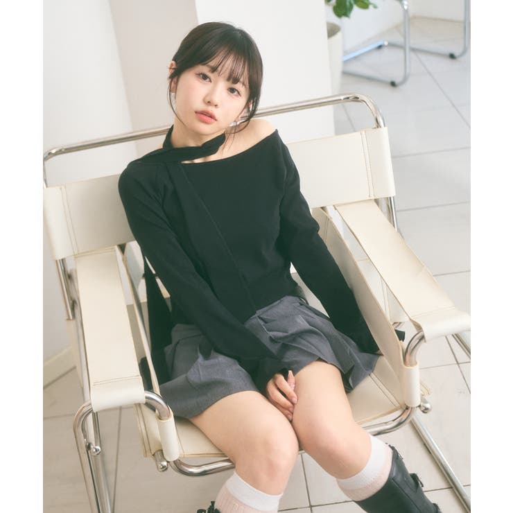 マフラー付き ボートネック カットソー | Ada. | 詳細画像14