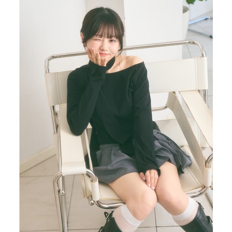 マフラー付き ボートネック カットソー | Ada. | 詳細画像16