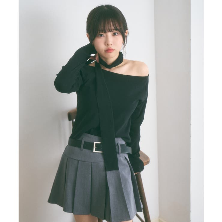 マフラー付き ボートネック カットソー | Ada. | 詳細画像2