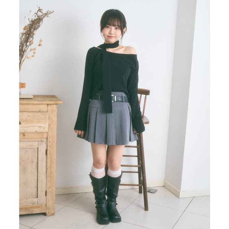 マフラー付き ボートネック カットソー | Ada. | 詳細画像21