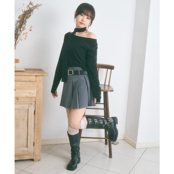 マフラー付き ボートネック カットソー | Ada. | 詳細画像22