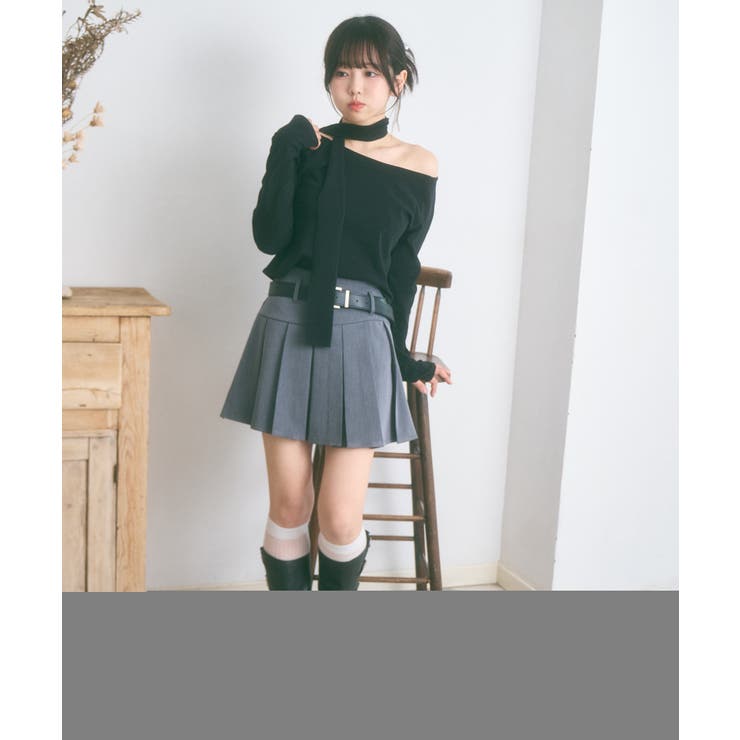 マフラー付き ボートネック カットソー | Ada. | 詳細画像23