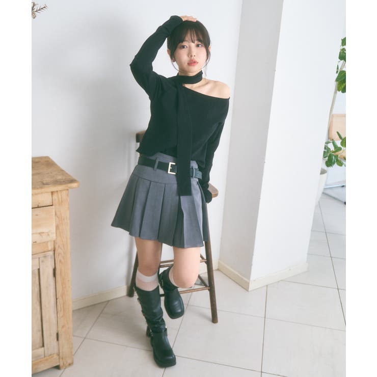 マフラー付き ボートネック カットソー | Ada. | 詳細画像25