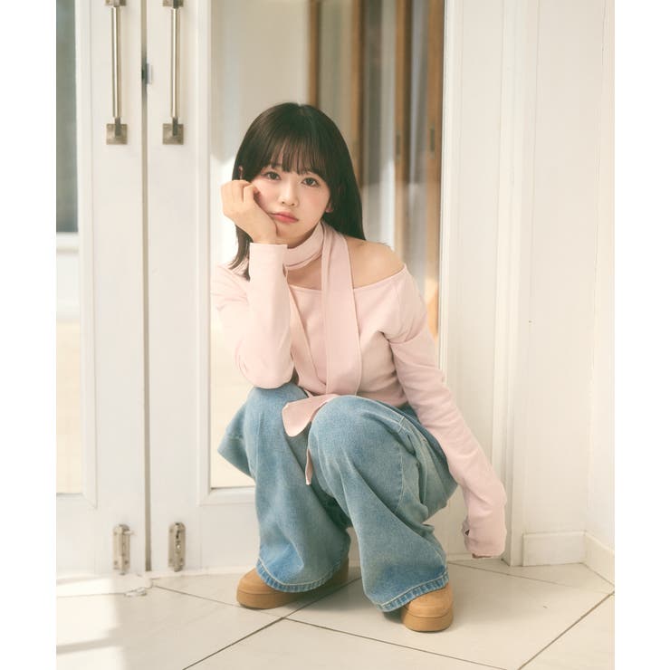 マフラー付き ボートネック カットソー | Ada. | 詳細画像27