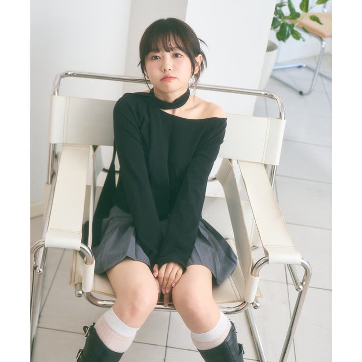 マフラー付き ボートネック カットソー | Ada. | 詳細画像3