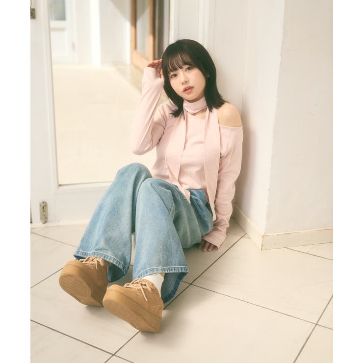 マフラー付き ボートネック カットソー | Ada. | 詳細画像30