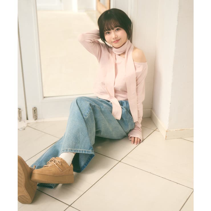 マフラー付き ボートネック カットソー | Ada. | 詳細画像32