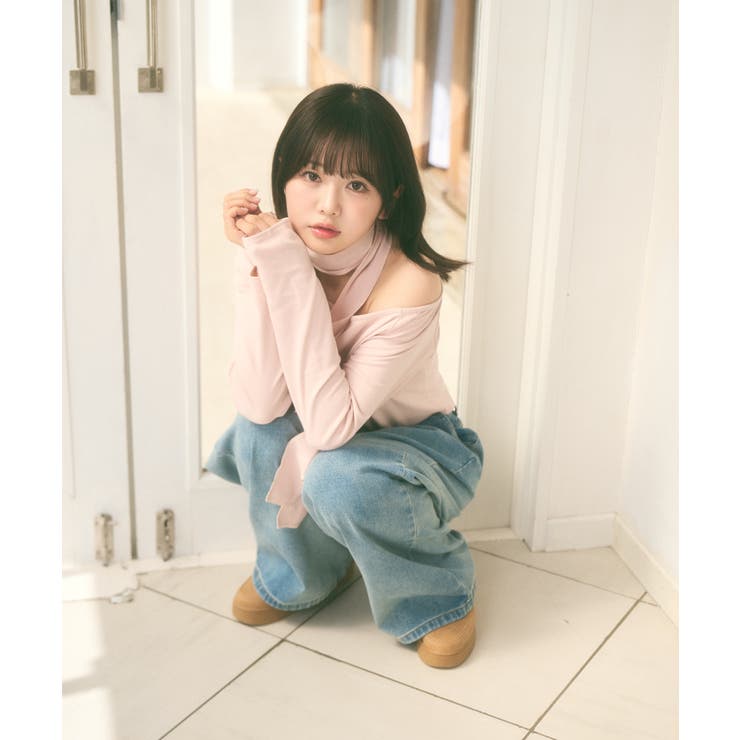 マフラー付き ボートネック カットソー | Ada. | 詳細画像5