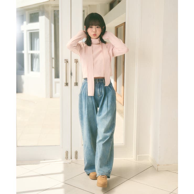 マフラー付き ボートネック カットソー | Ada. | 詳細画像6